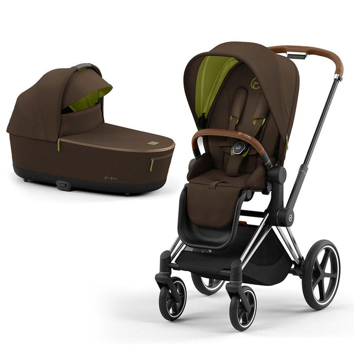 CYBEX Priam Pushchair - Khaki Green (2022)-Strollers-Chrome Brown-Lux | Natural Baby Shower