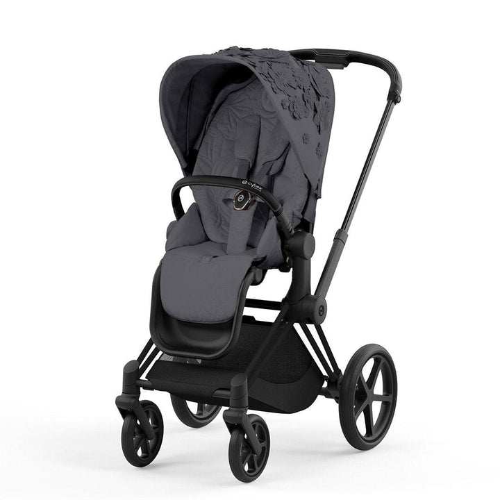 CYBEX Priam Pushchair - Simply Flowers - Dream Grey (2022)-Strollers-Chrome Black-Lux | Natural Baby Shower
