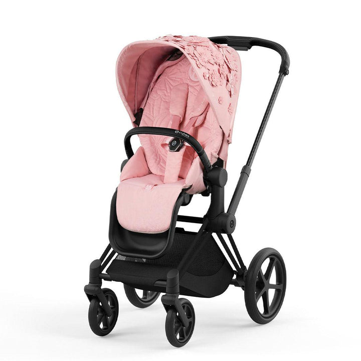 CYBEX Priam Pushchair - Simply Flowers - Pale Blush (2022)-Strollers-Matt Black-None | Natural Baby Shower