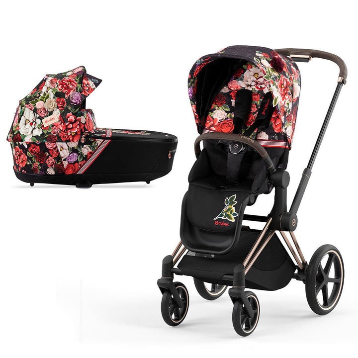 CYBEX Priam Pushchair - Spring Blossom - Dark (2022)-Strollers-Rose Gold-Lux | Natural Baby Shower