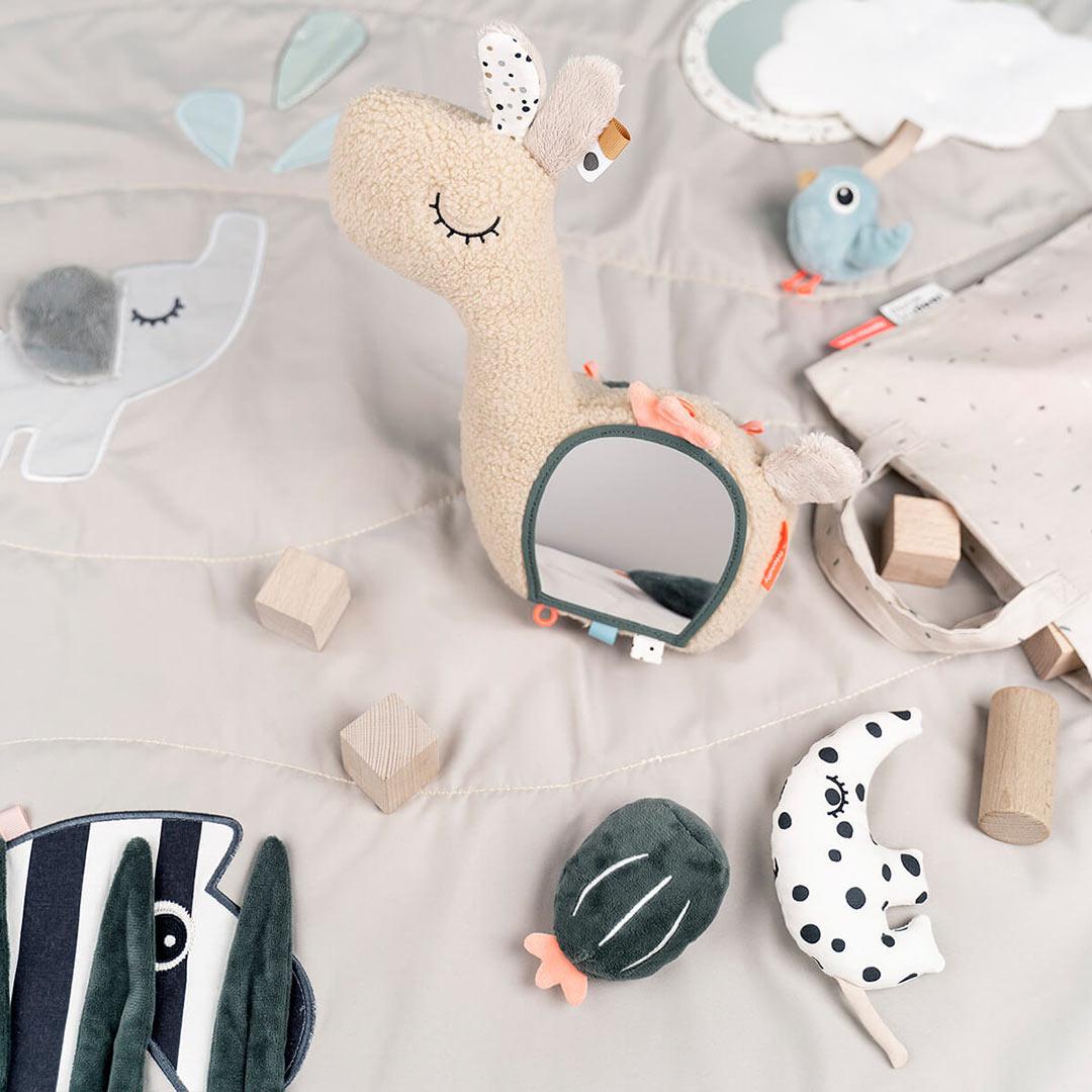 Done by Deer Activity Floor Mirror - Sand - Lalee-Tummy Time Toys-Sand- | Natural Baby Shower