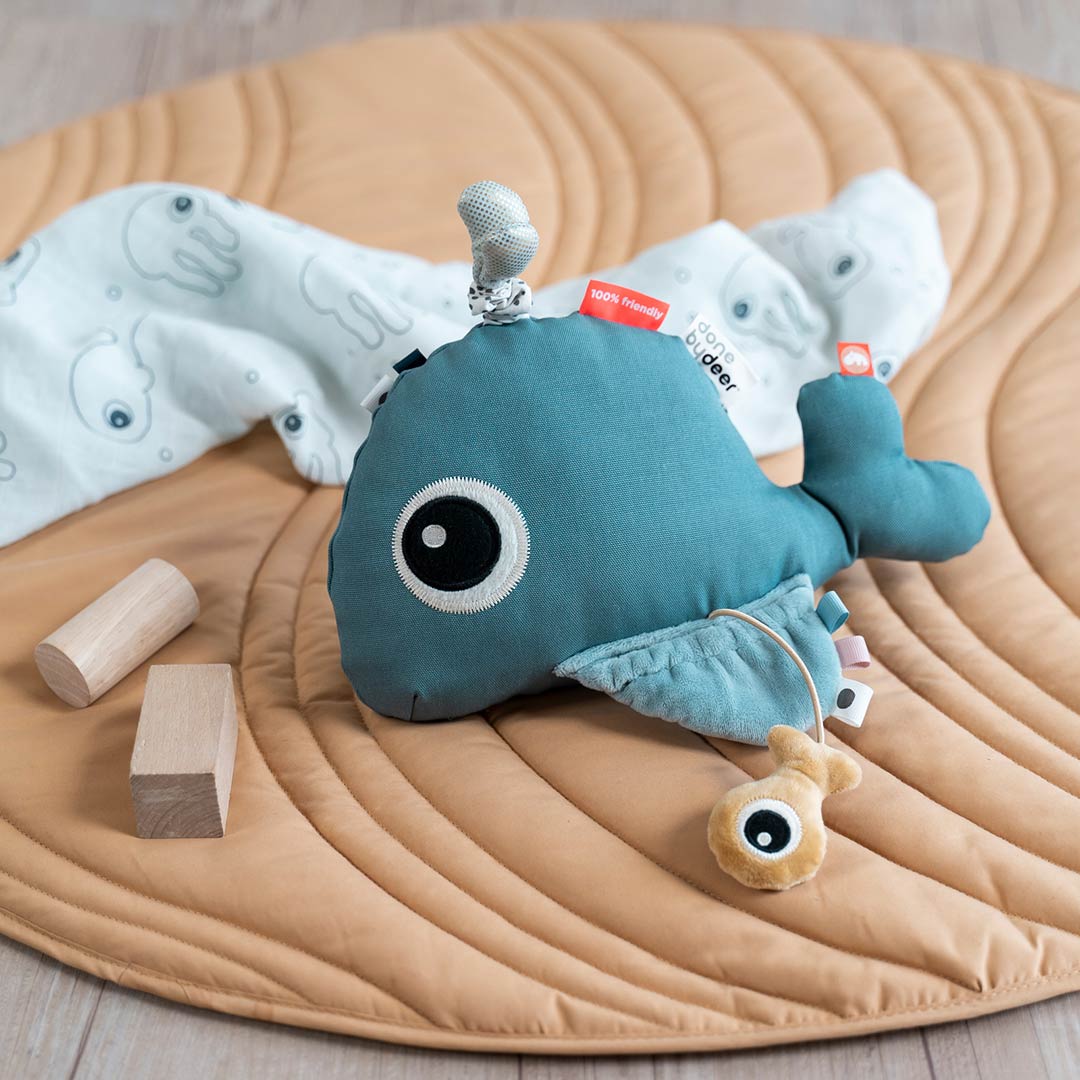 Done by Deer Activity Floor Mirror - Wally - Blue-Baby Mirrors-Blue- | Natural Baby Shower