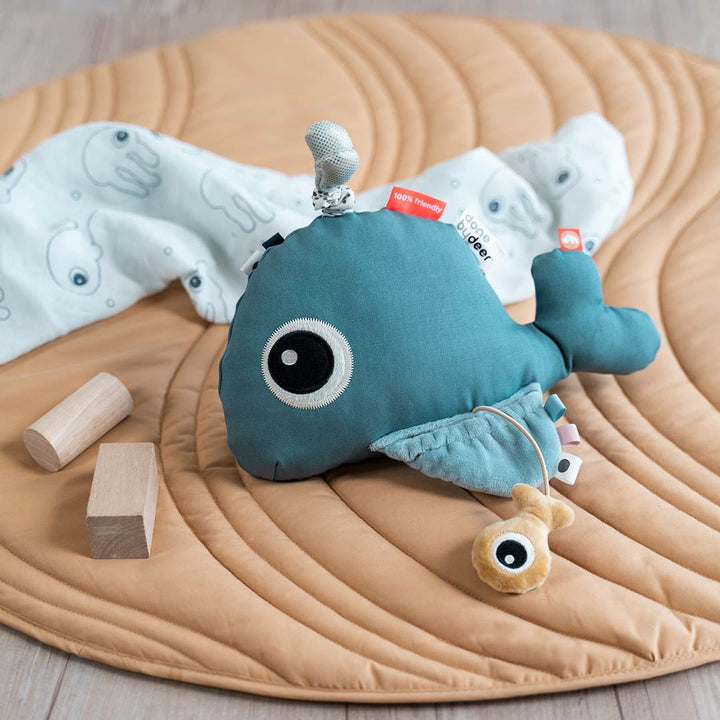 Done by Deer Activity Floor Mirror - Wally - Blue-Baby Mirrors-Blue- | Natural Baby Shower