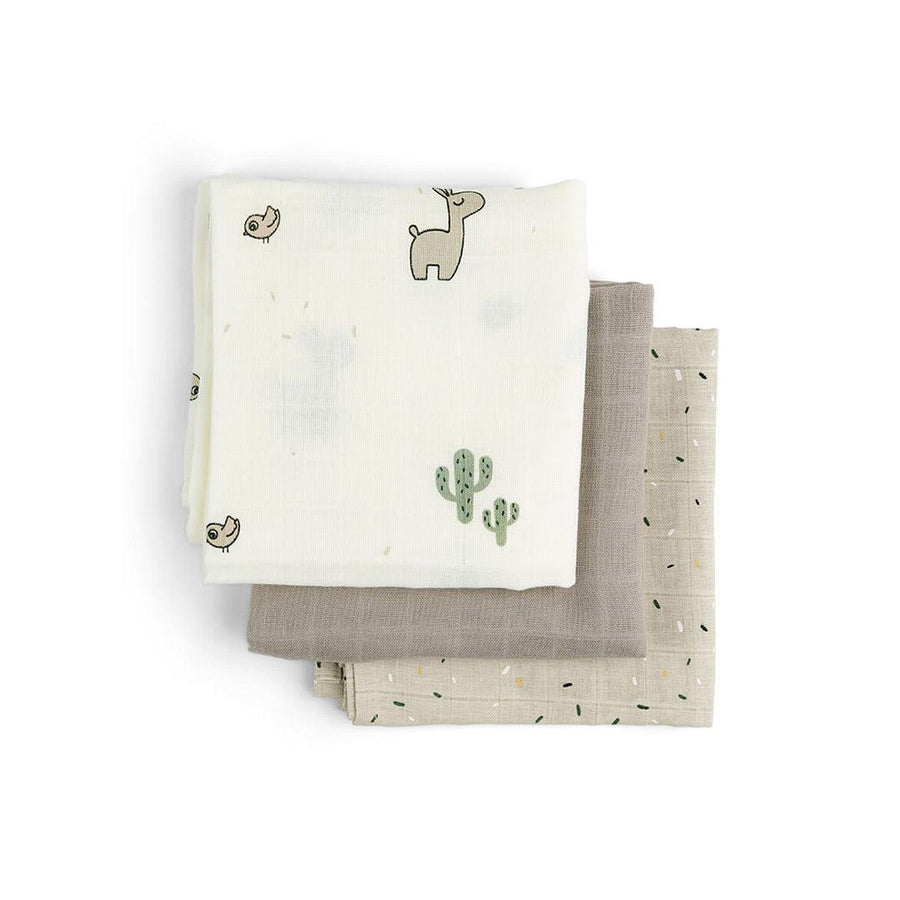 Done by Deer Burp Cloth - 3 Pack - Sand - Lalee-Muslin Squares-Sand- | Natural Baby Shower