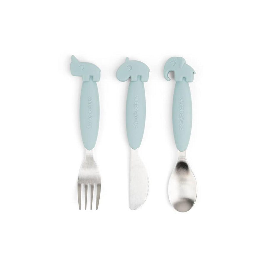 Done by Deer Easy-Grip Cutlery Set - Blue - Deer Friends-Cutlery-Blue- | Natural Baby Shower