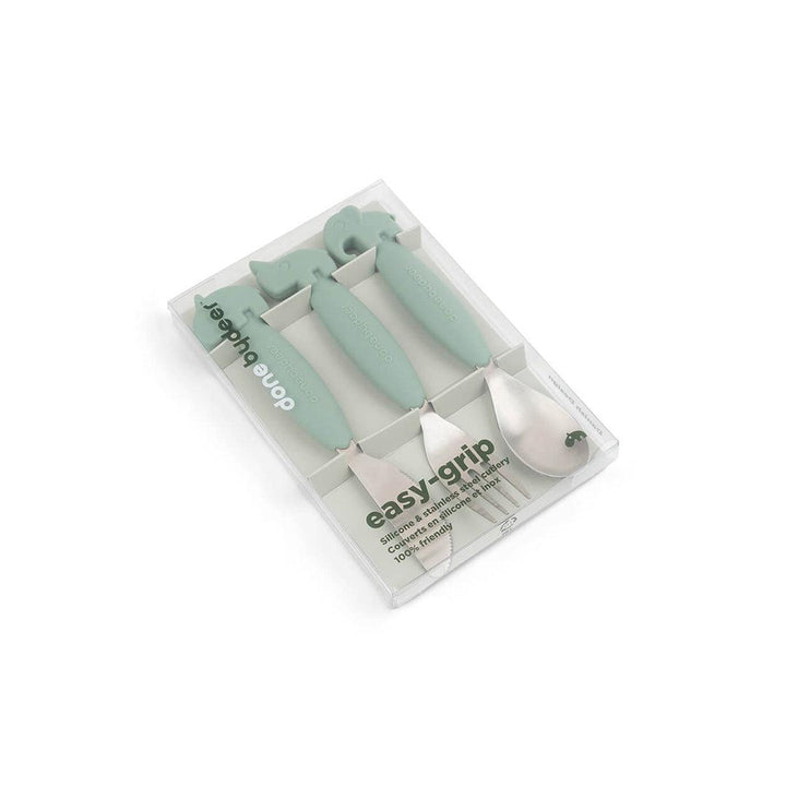 Done by Deer Easy-Grip Cutlery Set - Green - Deer Friends-Cutlery-Green- | Natural Baby Shower