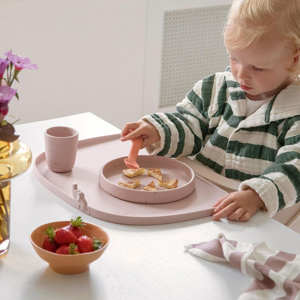 Done by Deer High Edge Silicone Placemat - Powder - Elphee-Placemats-Powder- | Natural Baby Shower