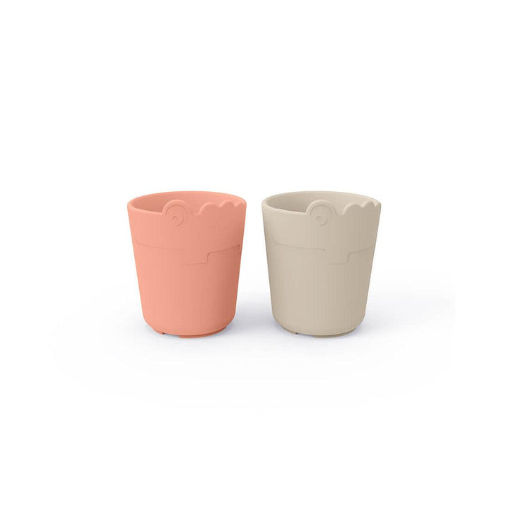 Done by Deer Kiddish Mini Mug - 2 Pack - Sand/Coral - Croco-Cups-Sand/Coral- | Natural Baby Shower
