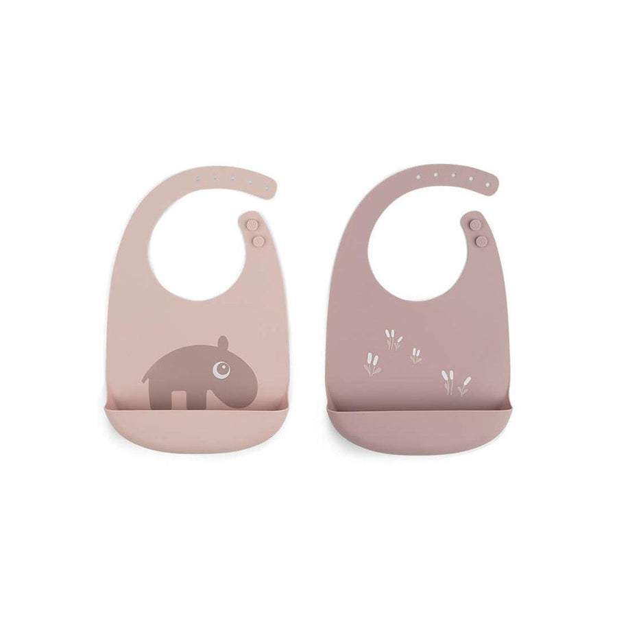 Done by Deer Silicone Bib - Ozzo - Powder - 2 Pack-Bibs- | Natural Baby Shower