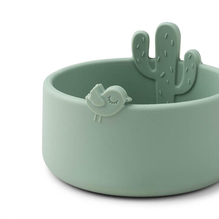Done by Deer Silicone Bowl Set 2 Pieces - Sand/Green - Lalee-Bowls-Sand/Green- | Natural Baby Shower