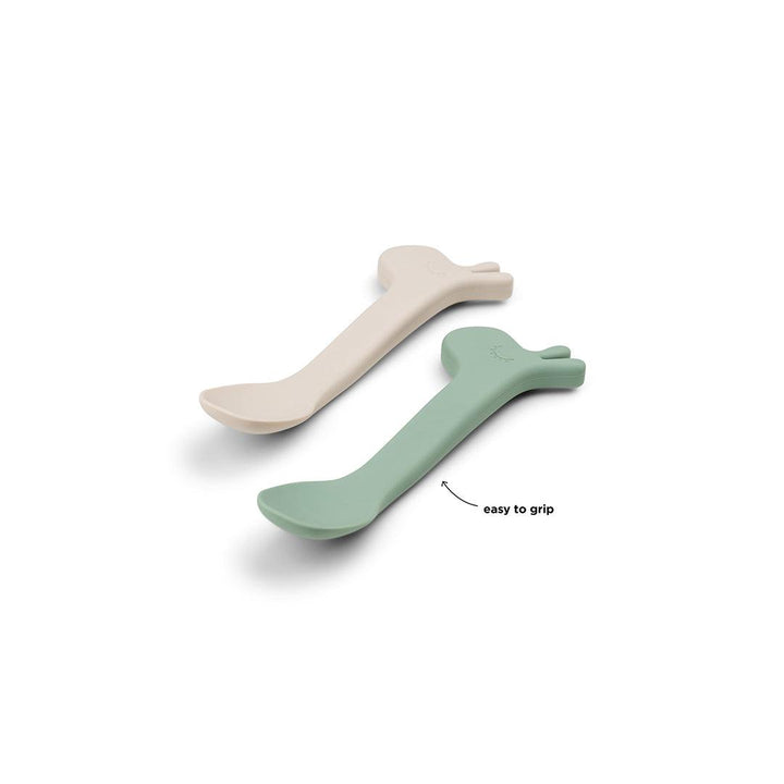 Done by Deer Silicone Spoon - 2 Pack - Green - Lalee-Cutlery-Green- | Natural Baby Shower