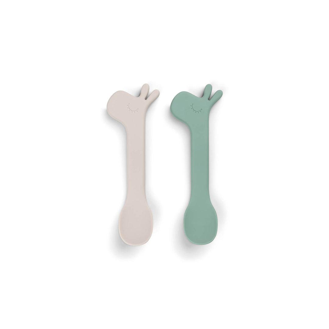 Done by Deer Silicone Spoon - 2 Pack - Green - Lalee-Cutlery-Green- | Natural Baby Shower