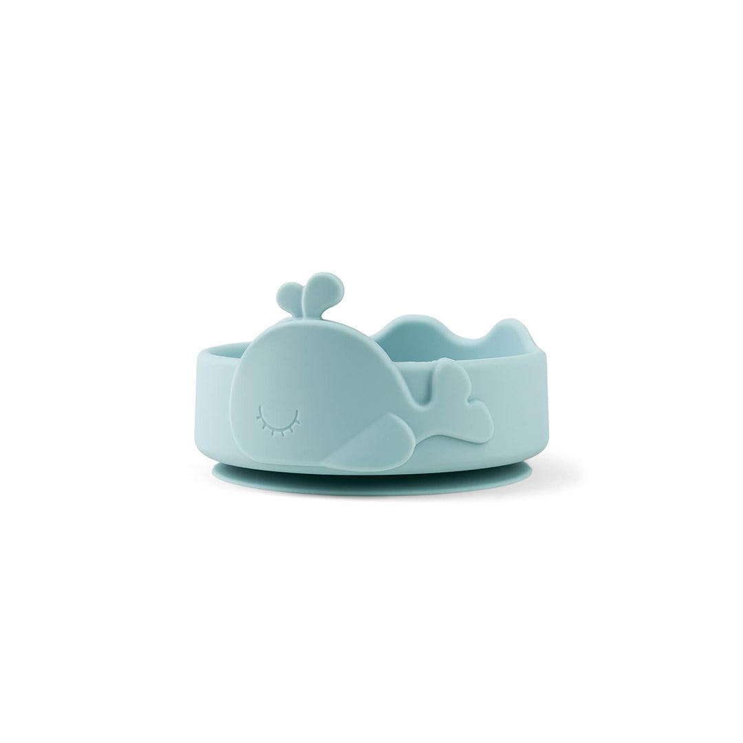 Done by Deer Silicone Stick & Stay Bowl + Baby Spoon - Blue - Wally-Bowls-Blue- | Natural Baby Shower
