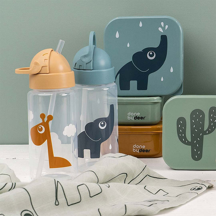 Done by Deer Straw Bottle - Elphee - Blue-Drinking Bottles- | Natural Baby Shower