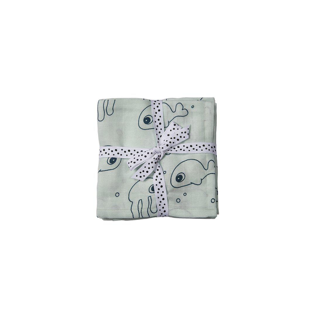 Done by Deer Swaddles - Sea Friends - Blue - 2 Pack-Muslin Wraps-Blue- | Natural Baby Shower