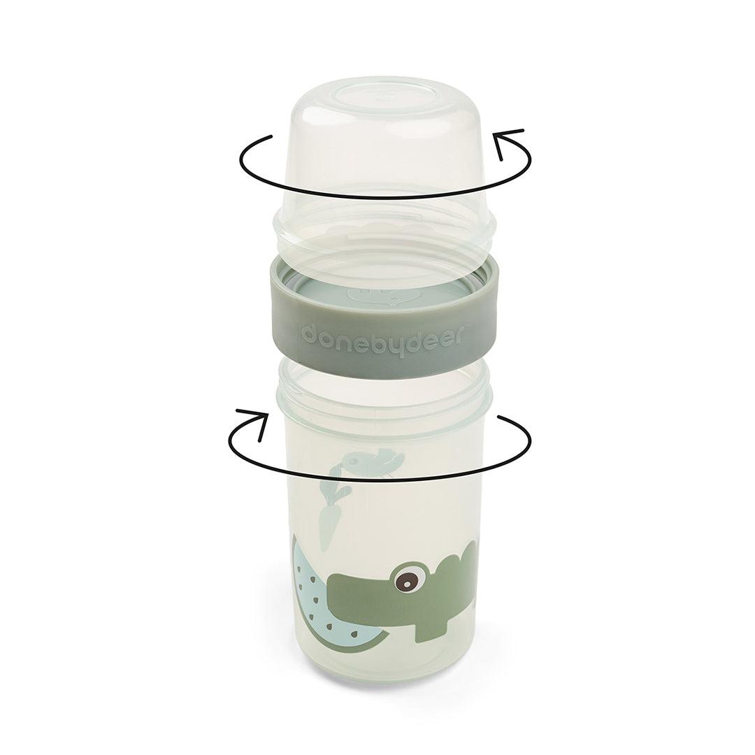 Done by Deer To Go 2-Way Snack Container - Green - Croco-Food Storage-Green- | Natural Baby Shower