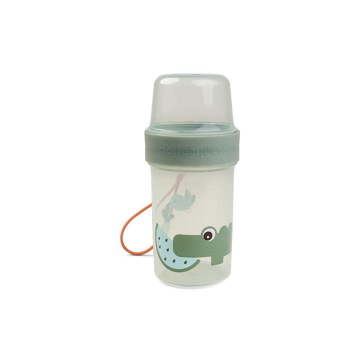 Done by Deer To Go 2-Way Snack Container - Green - Croco-Food Storage-Green- | Natural Baby Shower