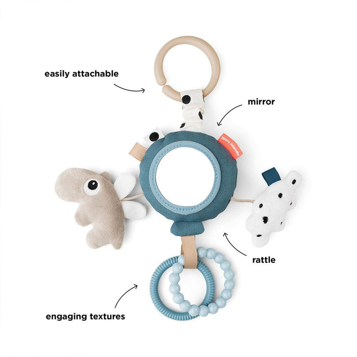 Done by Deer To Go Activity Mirror - Blue - Happy Clouds-Pram Toys-Blue- | Natural Baby Shower