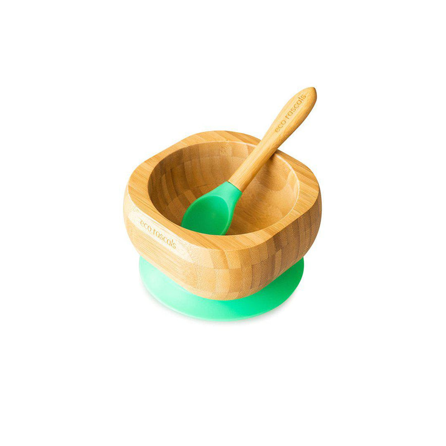 Eco Rascals Bowl + Spoon Set - Green-Bowls- | Natural Baby Shower