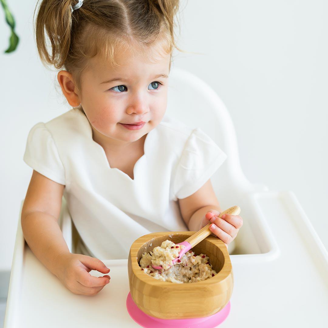 Eco Rascals Bowl + Spoon Set - Pink-Bowls- | Natural Baby Shower
