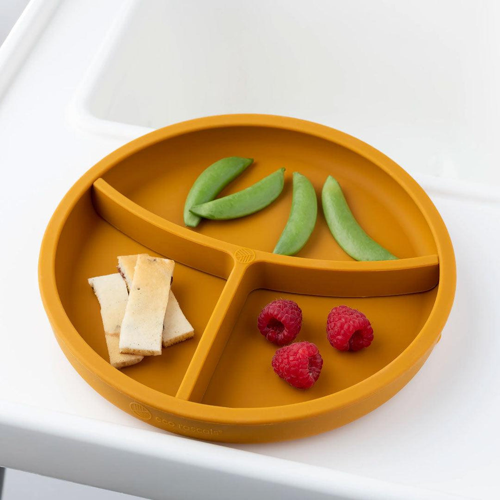 Eco Rascals Silicone Divider Plate - Mustard-Plates- | Natural Baby Shower