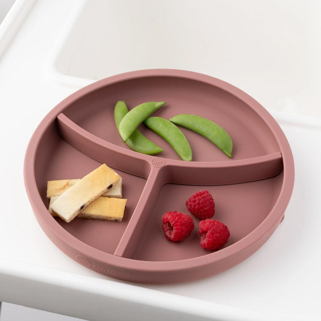 Eco Rascals Silicone Divider Plate - Rose-Plates- | Natural Baby Shower