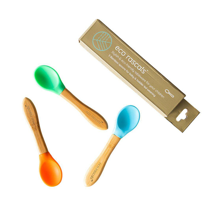Eco Rascals Spoons - Blue/Green/Orange - 3 Pack-Cutlery- | Natural Baby Shower