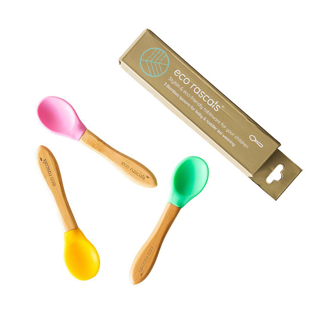 Eco Rascals Spoons - Pink/Green/Yellow - 3 Pack-Cutlery- | Natural Baby Shower