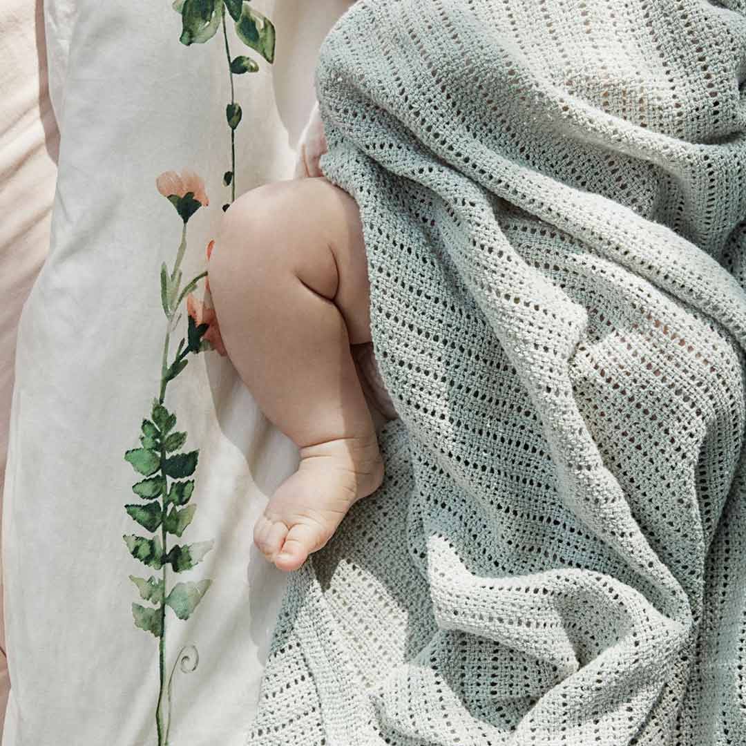 Elodie Details Cellular Blanket - Mineral Green-Blankets-Mineral Green- | Natural Baby Shower