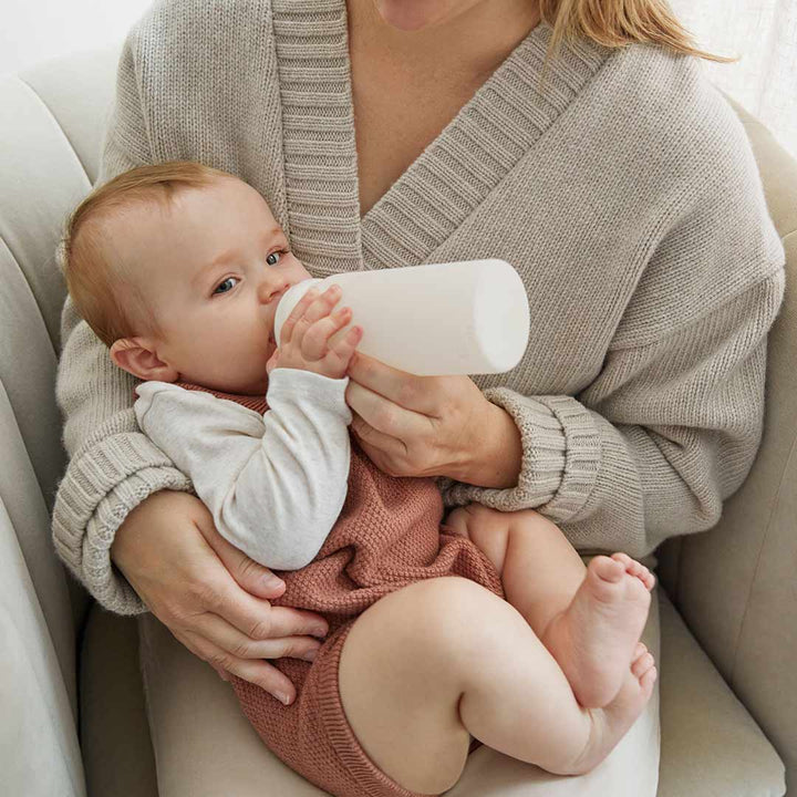 Elodie Details Glass Feeding Bottle - Vanilla White-Baby Bottles- | Natural Baby Shower