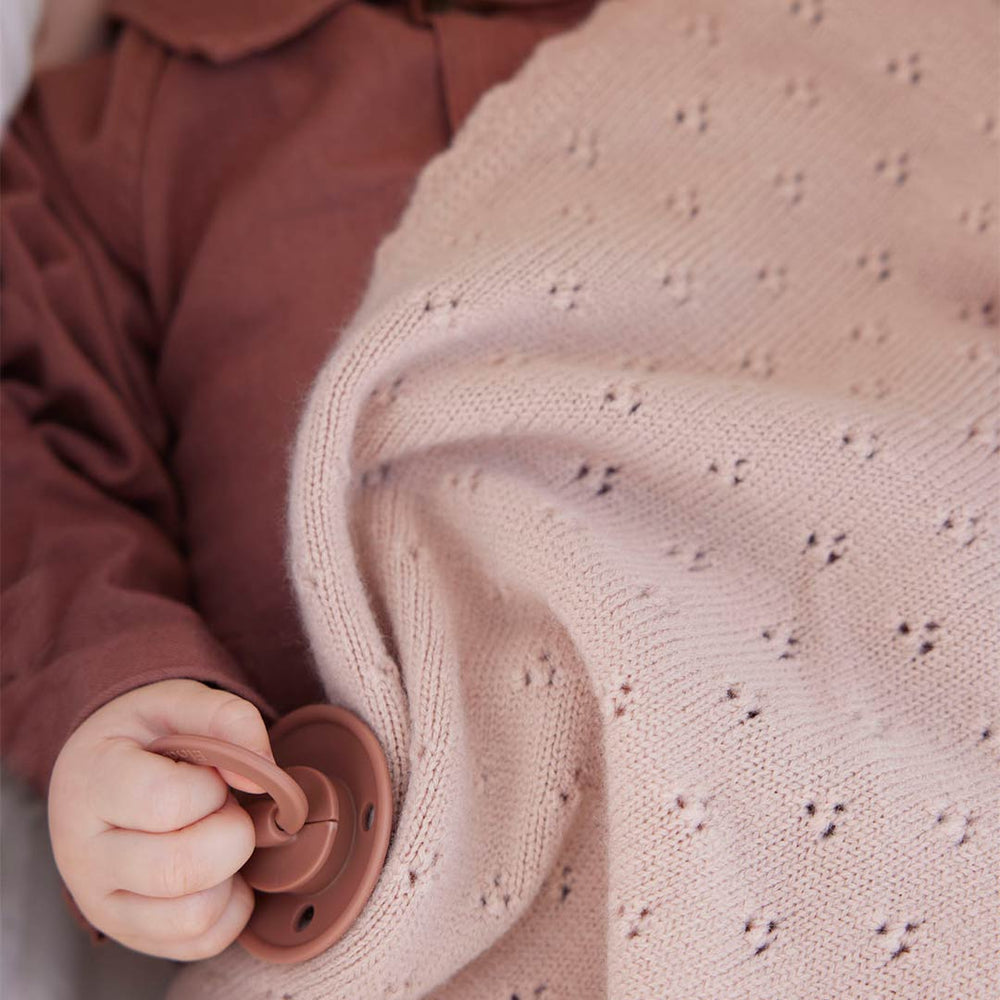 Elodie Details Pointelle Blanket - Blushing Pink-Blankets-Blushing Pink- | Natural Baby Shower