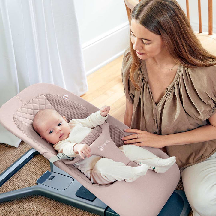 Ergobaby Evolve Baby Bouncer - Blush Pink-Baby Bouncers-With Toy Bar- | Natural Baby Shower