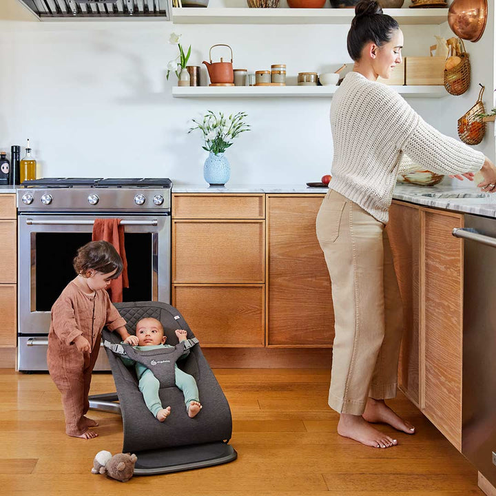 Ergobaby Evolve Baby Bouncer - Charcoal Grey-Baby Bouncers-With Toy Bar- | Natural Baby Shower
