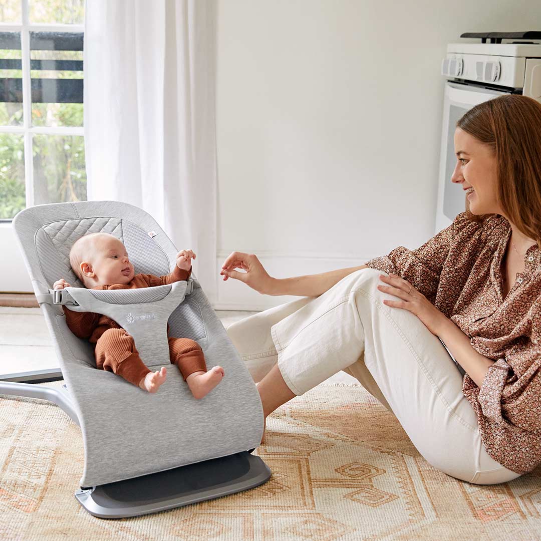 Ergobaby Evolve Baby Bouncer - Light Grey-Baby Bouncers-With Toy Bar- | Natural Baby Shower