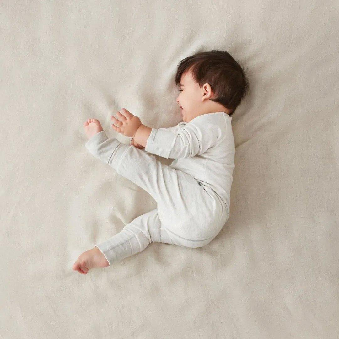 ergoPouch Organic Layers Long Sleeve Babygrow - Grey Marle - 0.2 TOG-Sleepsuits-Grey Marle-0-3m | Natural Baby Shower