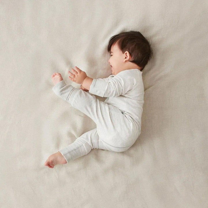 ergoPouch Organic Layers Long Sleeve Babygrow - Grey Marle - 0.2 TOG-Sleepsuits-Grey Marle-0-3m | Natural Baby Shower