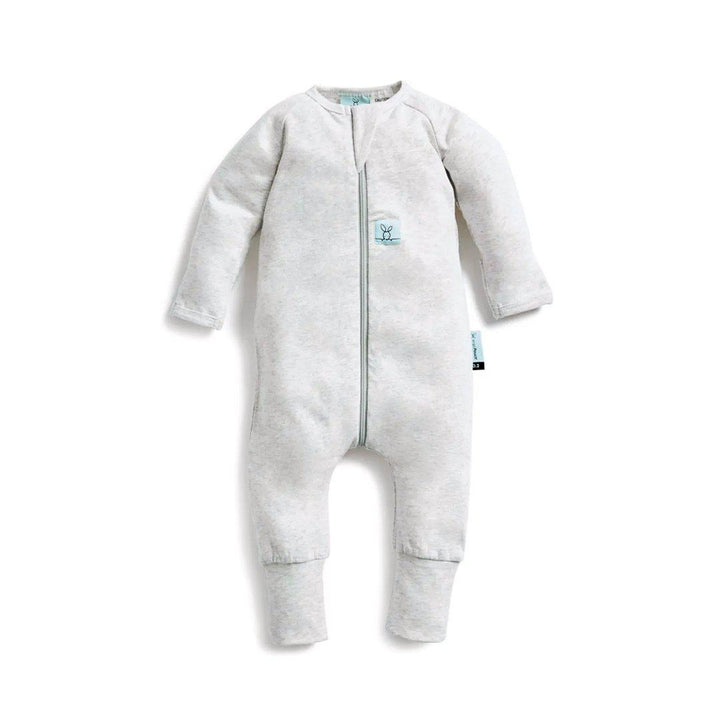 ergoPouch Organic Layers Long Sleeve Babygrow - Grey Marle - 0.2 TOG-Sleepsuits-Grey Marle-0-3m | Natural Baby Shower