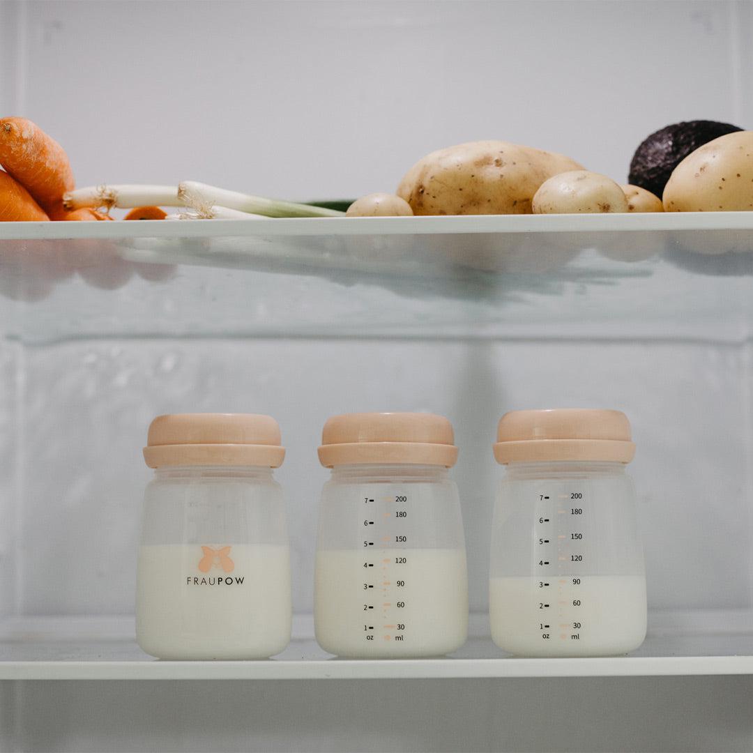 Fraupow Milk Storage Bottles - 3 Pack-Breast Pumps- | Natural Baby Shower