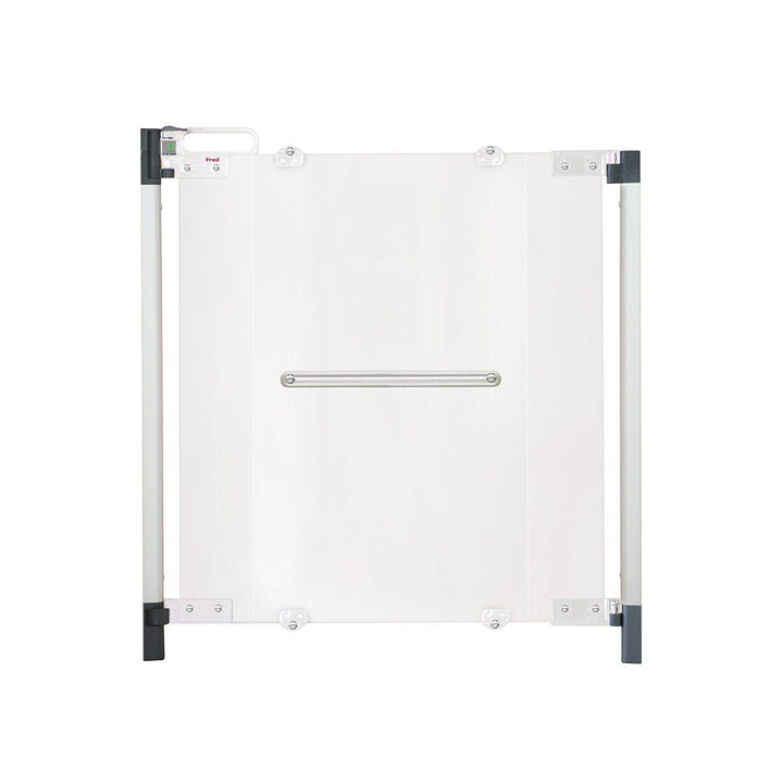 Fred Screw Fit Stairgate - Clear Acrylic Panel/Dark Grey Fittings-Stair Gates-Clear Acrylic Panel/Dark Grey Fittings- | Natural Baby Shower