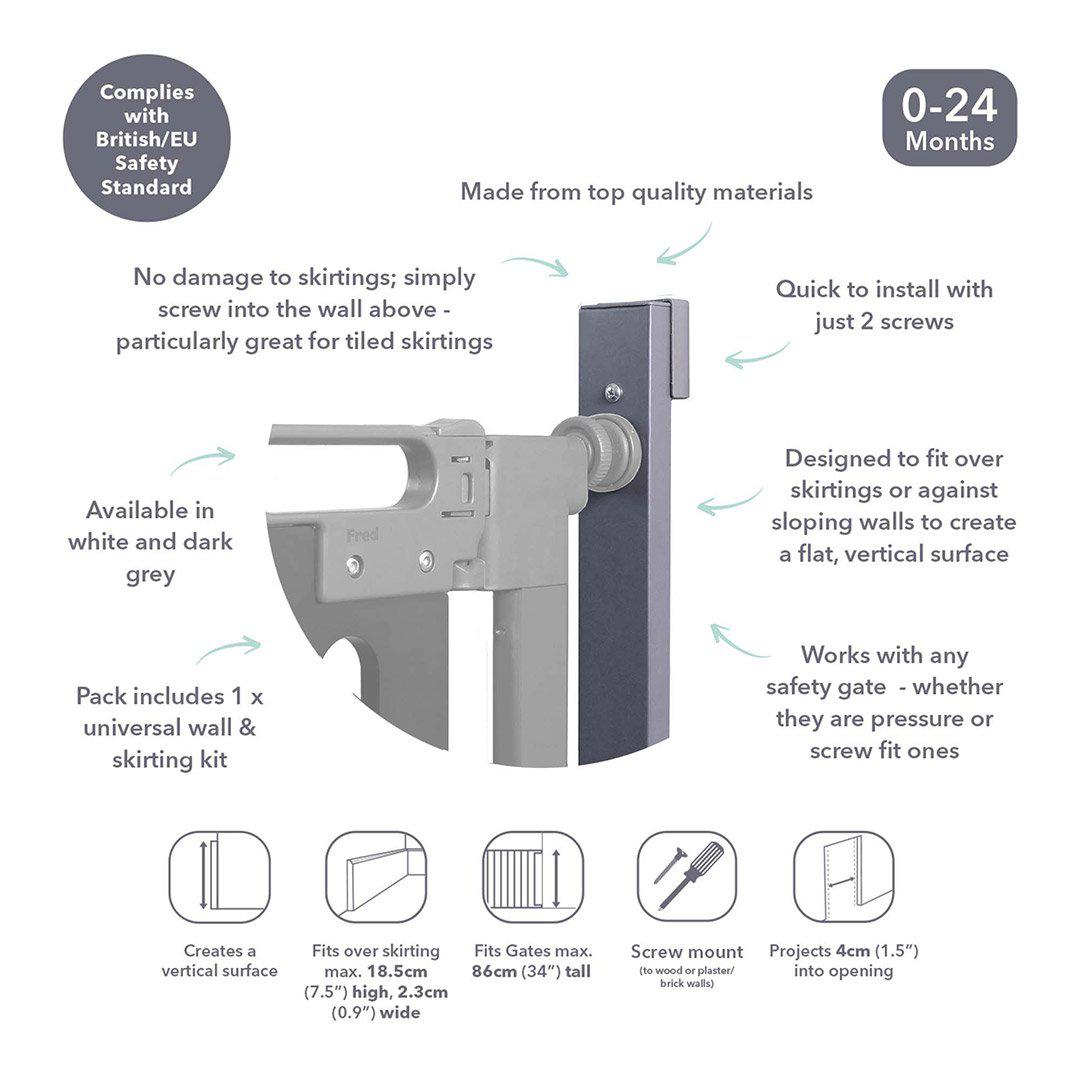 Fred Universal Wall + Skirting Kit - Dark Grey-Home Safety-Dark Grey- | Natural Baby Shower
