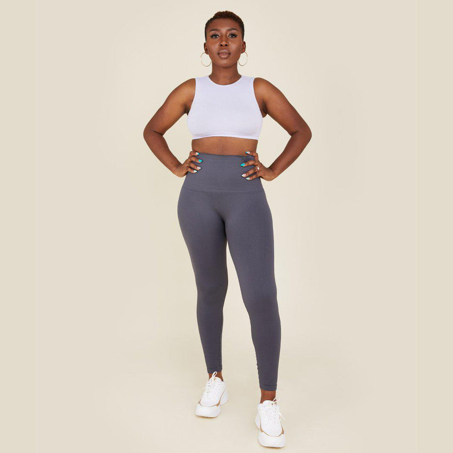 Freerider Co. High Rise Compression Leggings - Charcoal-Maternity Leggings-Charcoal-S | Natural Baby Shower