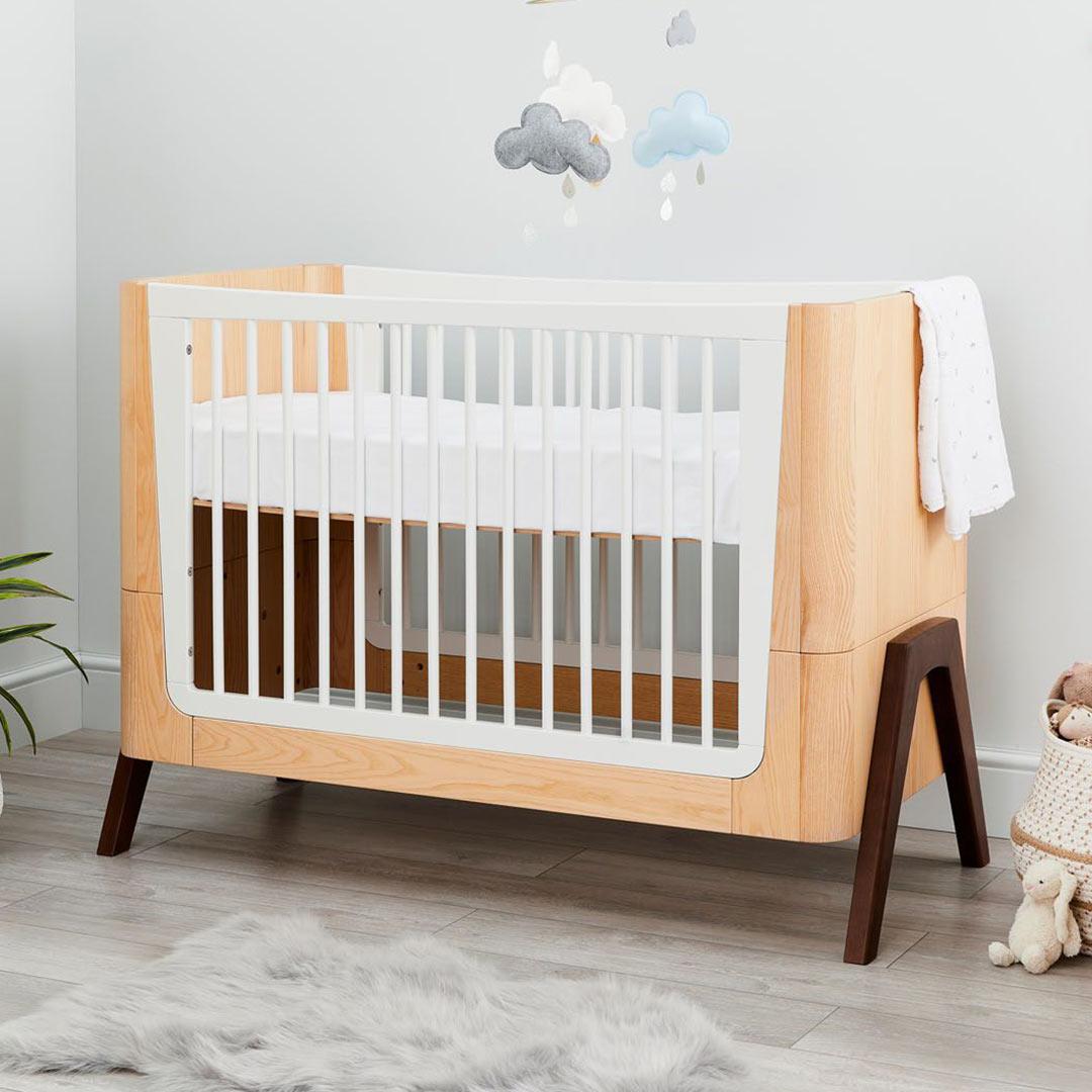 Gaia Baby Hera Cot Bed Bedside Crib Two Piece Bundle Natural