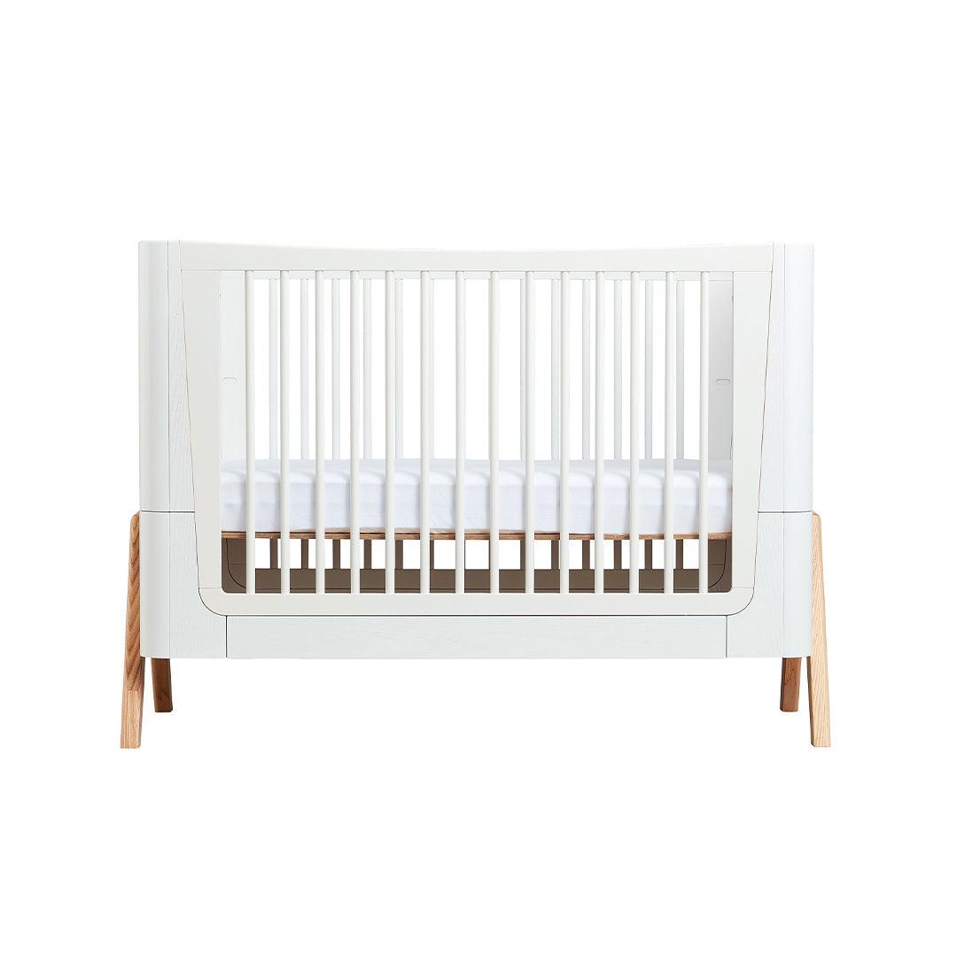 Gaia Hera Complete Sleep Cot Bed - Scandi-White + Natural-Cot Beds-With Mattress- | Natural Baby Shower