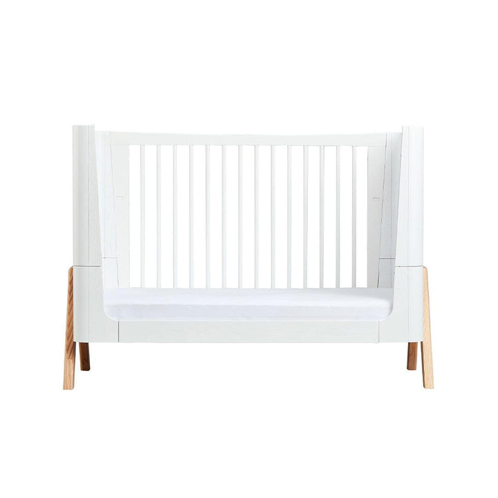 Gaia Baby Hera Cot Bed + Bedside Crib Two Piece Bundle - Scandi-White + Natural-Nursery Sets- | Natural Baby Shower