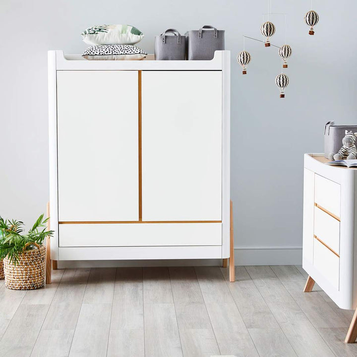 Gaia Hera Wardrobe - Scandi-White + Natural-Wardrobes- | Natural Baby Shower