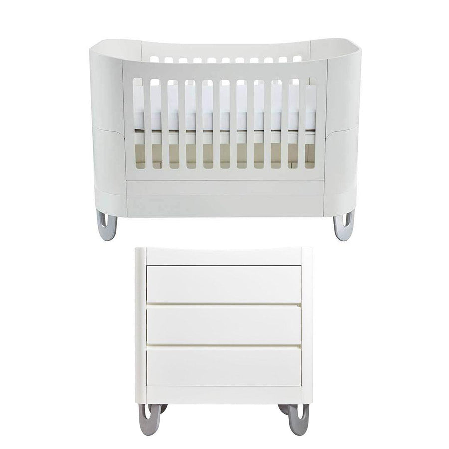 Gaia Baby Serena Co-Sleep Cot Bed + Dresser Bundle - White-Nursery Sets- | Natural Baby Shower