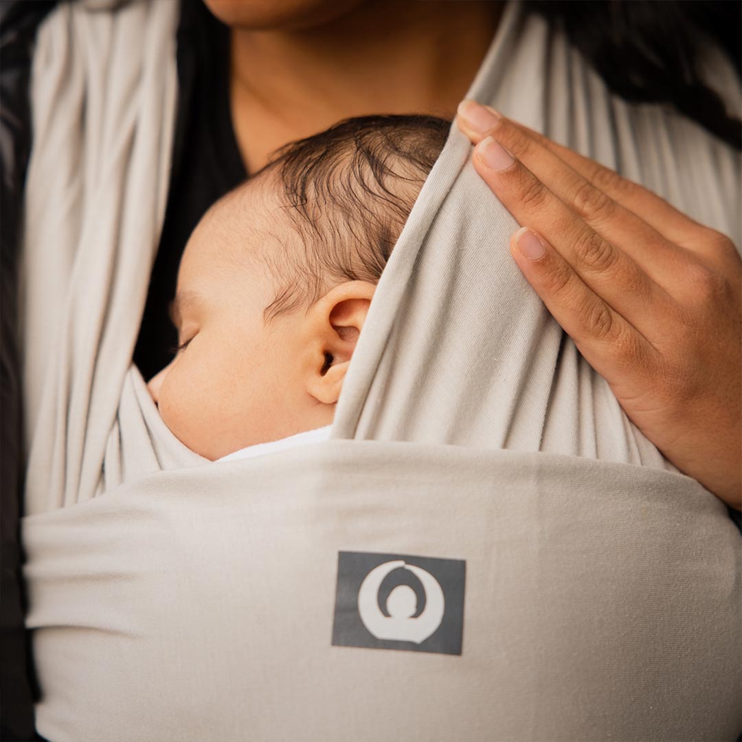 Gaia Stretchy Baby Wrap Carrier - Organic Cotton - Silver Grey-Baby Carriers- | Natural Baby Shower