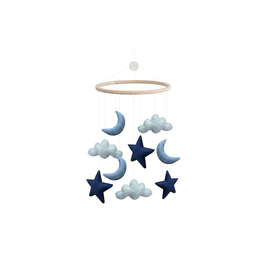 GAMCHA Mobile - Moon/Cloud/Star - Blue-Baby Mobiles- | Natural Baby Shower