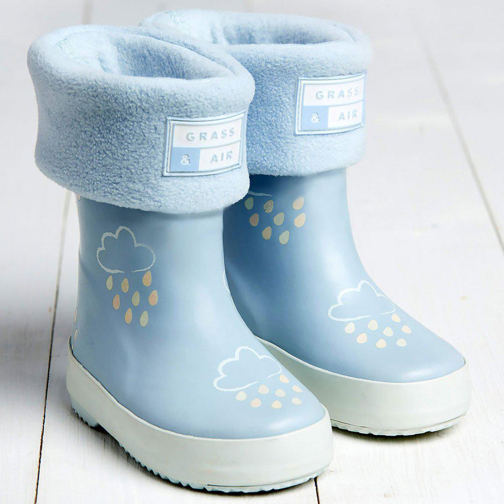 Grass & Air Wellie Socks - Baby Blue-Welly Socks-Baby Blue-3-5 UK | Natural Baby Shower