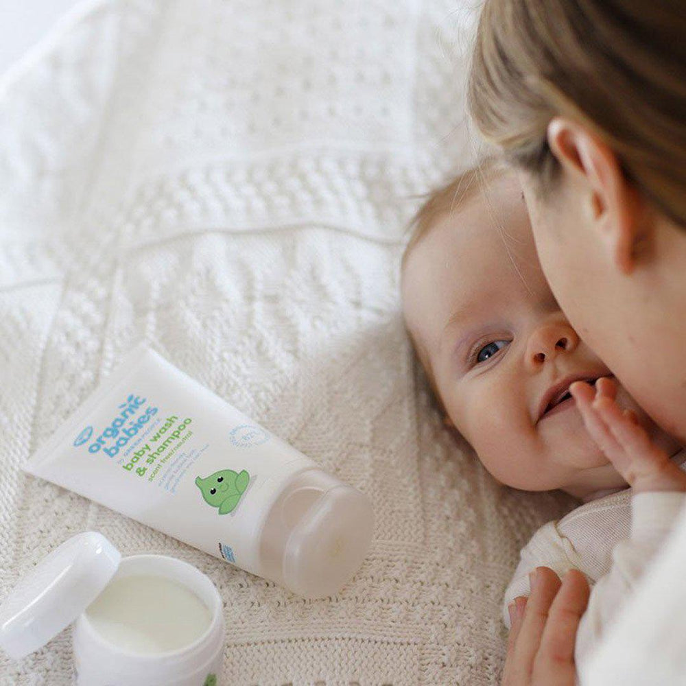 Green People Organic Babies Bath Wash & Shampoo - Scent Free - 150ml-Face + Bodywash- | Natural Baby Shower